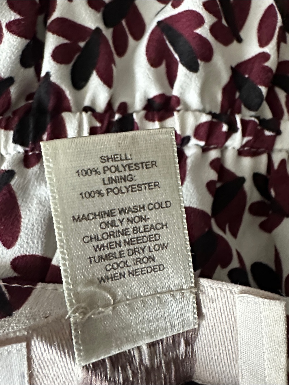 Loft Sleeveless White Dress with Burgundy Leaf Print size M - Picture 6 of 6